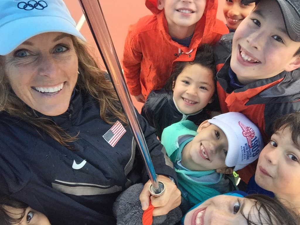 Young athletes training