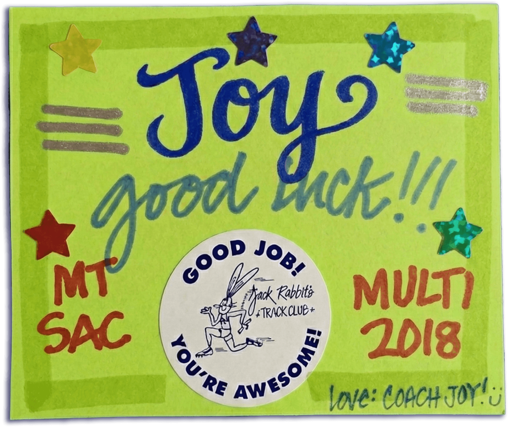 Joy's Jackrabbits Certificate